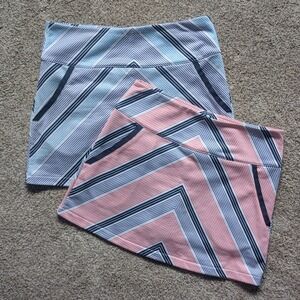 SET OF TWO Adidas Womens Sz Small ClimaCool Pattern Golf Tennis Skorts Pattern